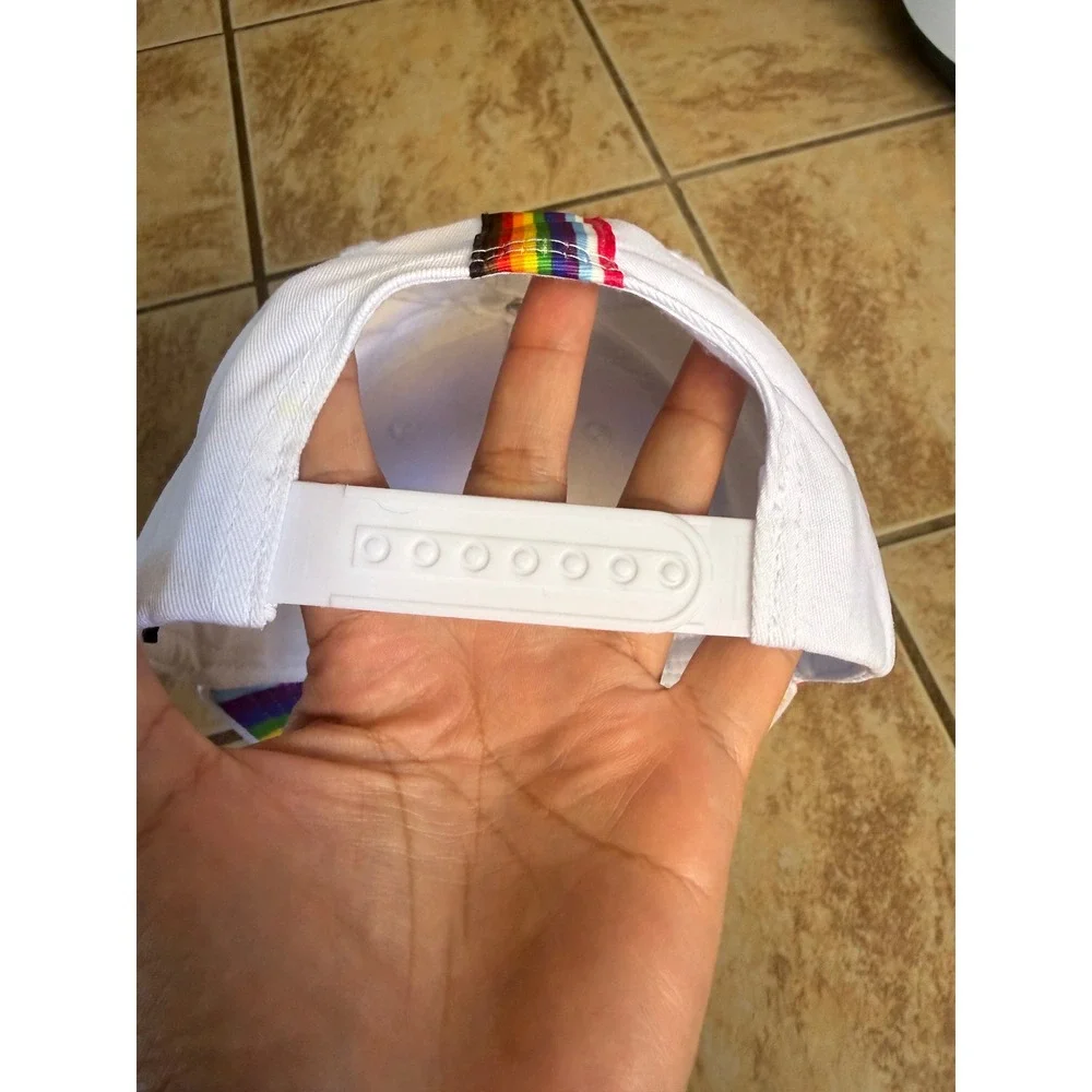 San Diego Padres White Pink Rope Snapback Hat Rainbow Pride Stripe